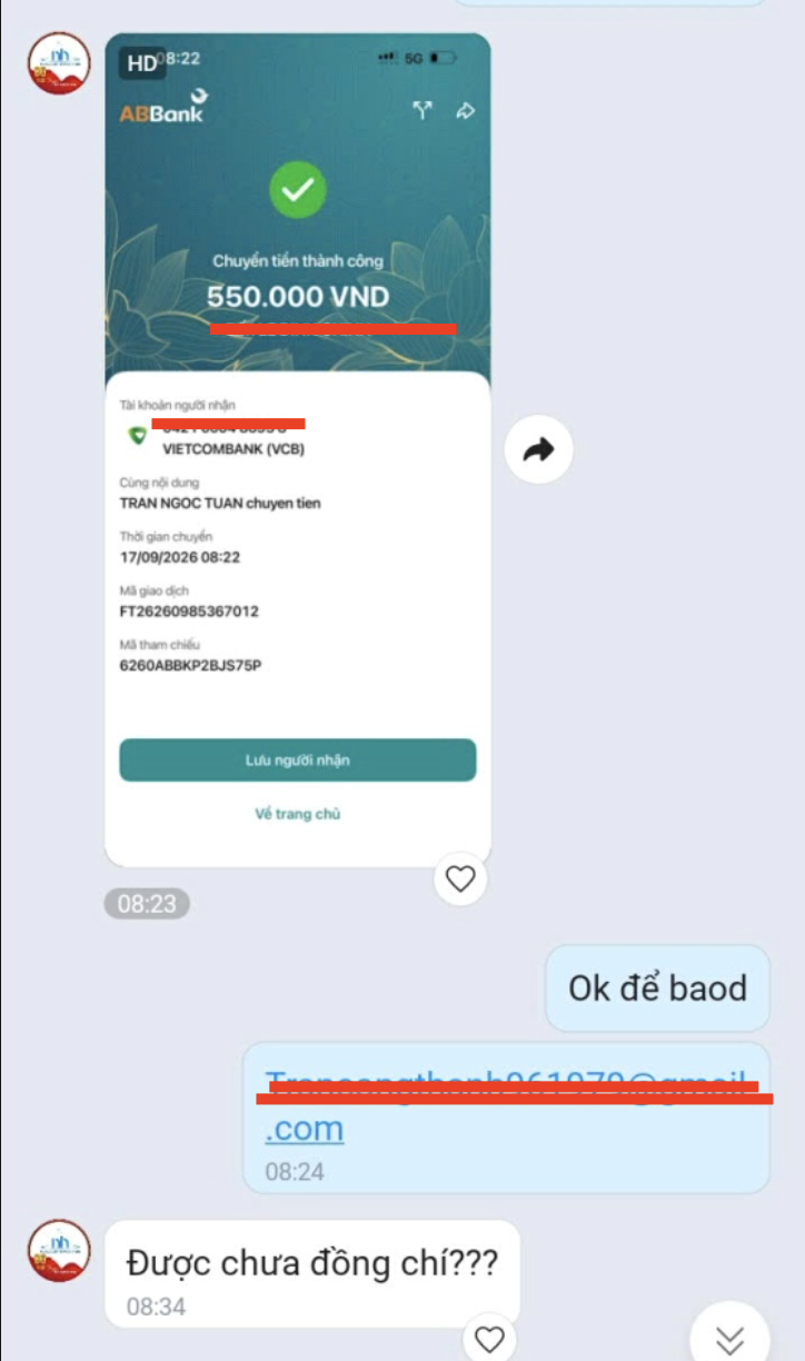 Khách hàng ABBank mua tài khoản